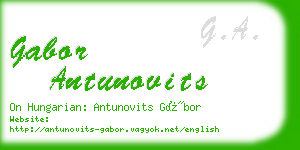 gabor antunovits business card